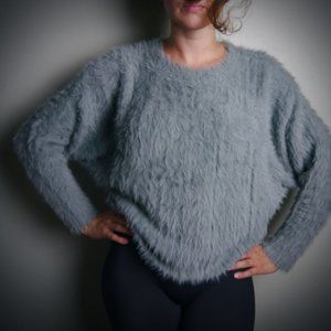 Blue Loose Fitting Fuzzy Sweater | Size XS